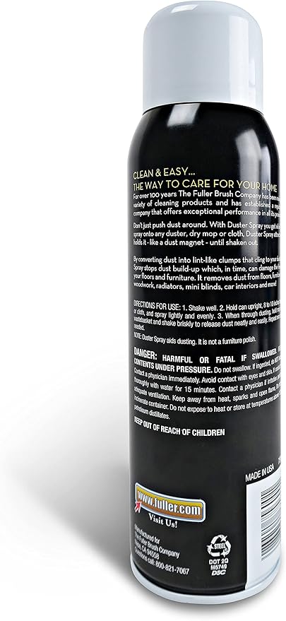 Fuller Brush Duster Spray ? 15.5 oz Multi Surface Dust Removing Sprayer - Safe Household Cleaning for Floors Furniture Blinds &amp Car Interiors (Pack of 6)