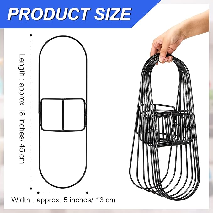 Roshtia 8 Pack Industries Dust Mop Frame 5 x 18 Inch Commercial Clip on Wire Dry Mop Head Frame Metal Iron for Refill Pads Replacement Hardwood Floor Cleaning Black