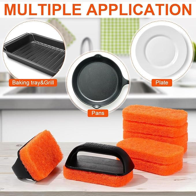 Griddle Cleaning Kit - Multifunctional Grill Cleaning Kit Griddle Scraper Stain Remover Tool | Flat Top Grill Cleaner Scraper for Restaurant Camping BBQ Dorm Picnic Hotel Apartment Party