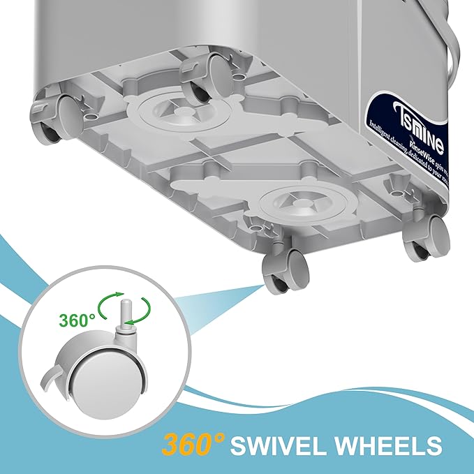Compact Spin Mop for Apartments &amp Small Spaces Clean &amp Dirty Water Separation Mop Bucket for Pet Owners &amp Daily Cleaning360° Swivel Wheels Safe for Hardwood &amp Tile Adjustable Handl