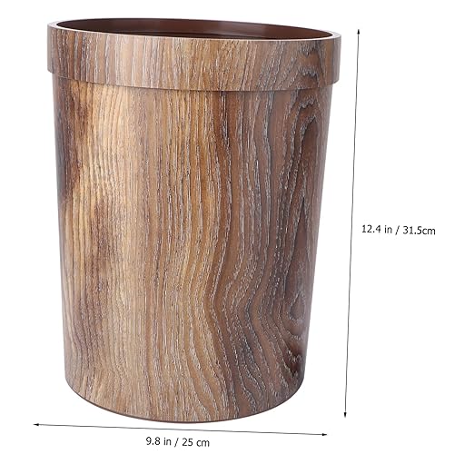 Toyvian Grain Trash Can Vintage Decorative Wastebasket for Living Room Bedroom Kitchen Capacity Stylish Design for