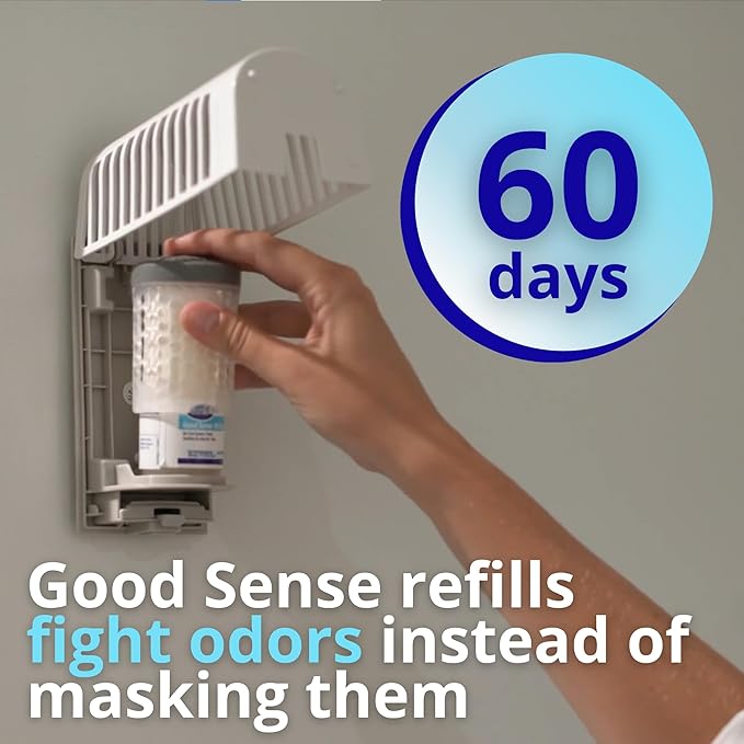 Diversey Good Sense D100910596 60 Day Air Care System Dispenser No Power Required Spill Proof Deodorizing Janitorial Wall Mount Air Freshener Cartridge Holder Pack of 6