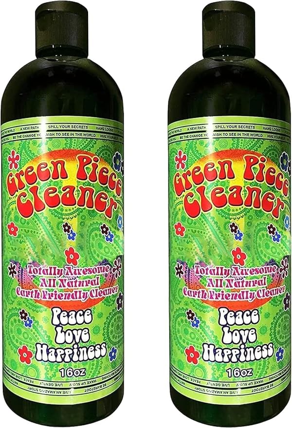 Green Piece® Magnetic Glass Cleaner Kit –2 Bottles of 16 oz Glass Cleaner with Green Magnet Scrubber for Easy Grime and Tar Removal Eco-Friendly Solution for Glass Ceramic Metal Surfaces