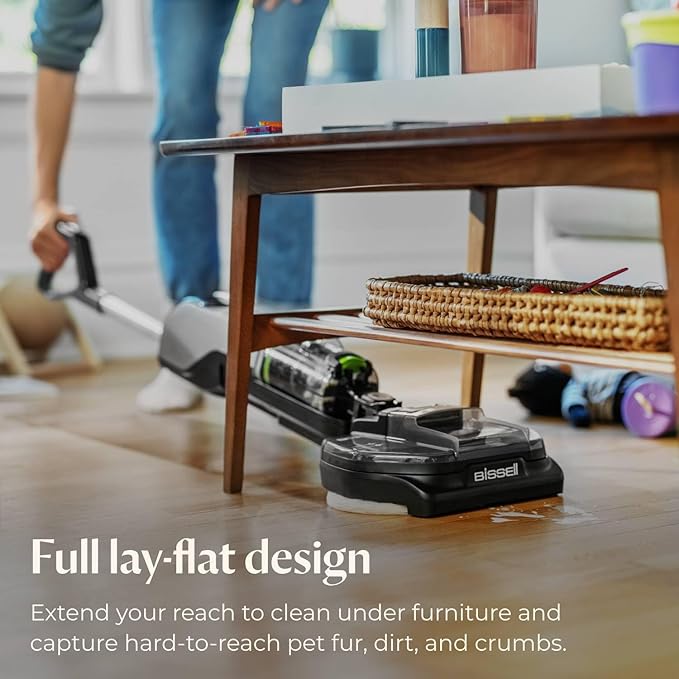 Bissell® SpinWave® + Vac Cordless Hard Floor Spin Mop + Vacuum Lay-Flat Multi-Use Cleaning Hard Floor Sanitize Formula Included