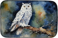 Caroline's Treasures DAC3266DDM Snowy Owl Dish Drying Mat Absorbent Dish Drying Mat Pad for Kitchen Counter Dish Drainer Mat for Countertop 14 x 21 Multicolor