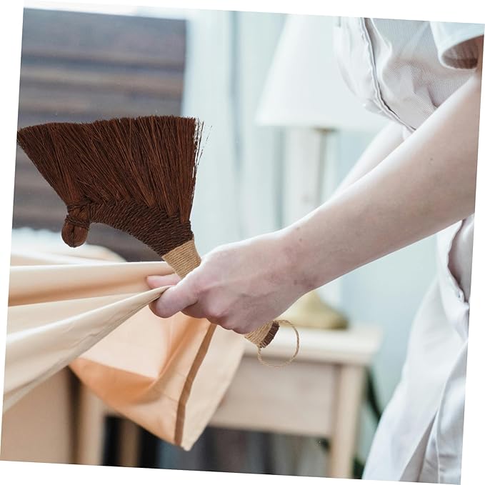 Zerodeko Mini Desk Broom Soft Straw Bristles Portable Handheld Dust Sweeping Brush for Desktop and Table Cleaning Natural Cleaning Tool for Home Use