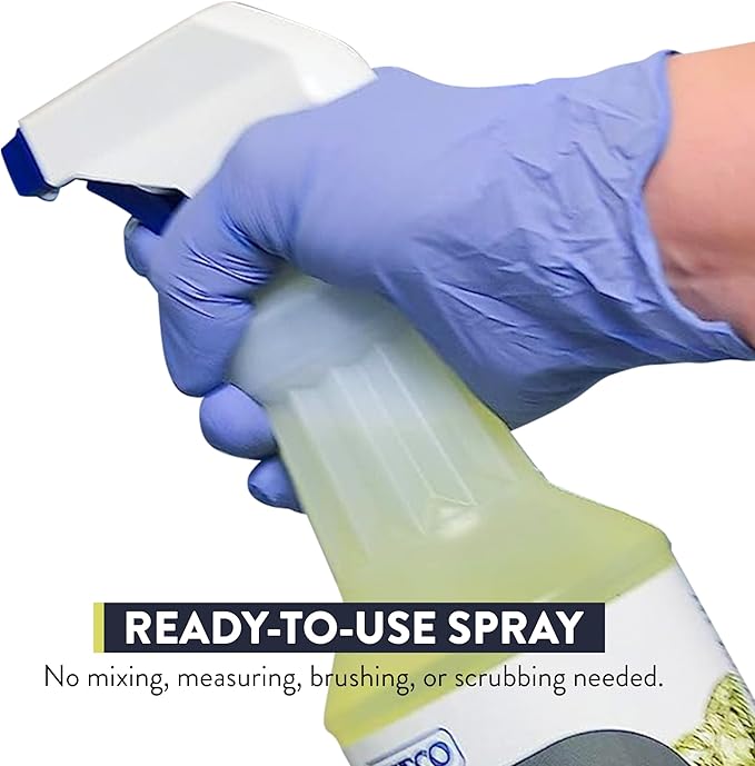GONE Instant Mold &amp Mildew Remover - 12.5% Bleach Industrial-Strength Cleaner Stain Removal on Shower Siding Bathroom Tile Grout Trim Boats and Outdoor Furniture 1-Quart Spray Bottle
