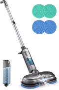 iDOO Cordless Electric Mop Rechargeable Spin Mop with Water Spray &amp LED Headlight Quiet Self Propelled Floor Cleaner Washable Pads &amp 350ml Water Tank Lightweight Floor Scrubber for All Flo