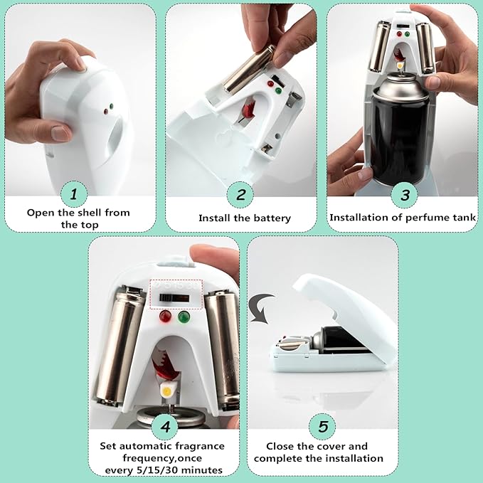 Automatic Spray Dispenser – 4-Pack Room Spray Air Freshener Wall Mounted or Desktop Design for Home &amp Commercial Use – Battery Operated Air Freshener(White)