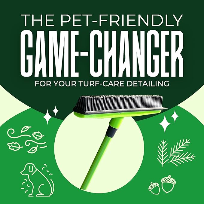 Turf Static Sweep - Silicone Broom for Artificial Turf Edge Cleaning - Remove Pet Hair Leaves Debris Sticks and More from Turf Synthetic Grass Carpet &amp Most Hard Surfaces
