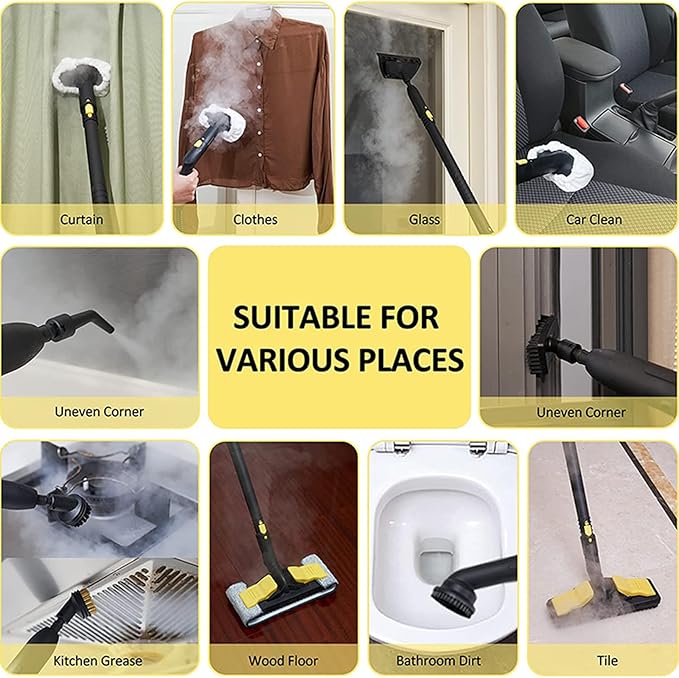 Steam Cleaner Multipurpose Powerful Steamer with 13 Accessories Portable Handheld Steam Mop with 1.8L Tank Household Cleaning Machine