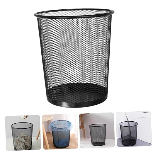 Modern Breathable Iron Mesh Waste Bin Versatile Trash Holder for Office Home Dorm Open-top Design for Easy Waste Disposal Stylish Functional Wastebasket