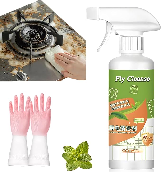 Spray 2026 New Electrolyzed Ion Kitchen Cleaner Spray Natural Enzyme Formula Liquid Cleaner for Kitchen Oven Stove Microwave 300ml (1pc)