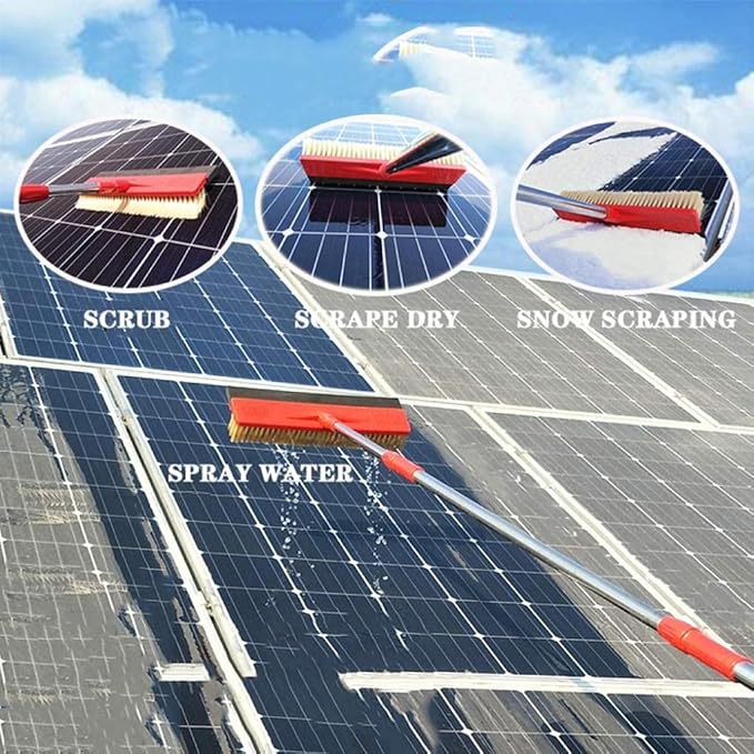 Window Cleaning Brush Washing Set Extension Cleaning Pole Suitable for Photovoltaic Panel Cleaning Trucks Windows Window Glass Wall 7 Meters Pump Version (7 Meters with tap Water)
