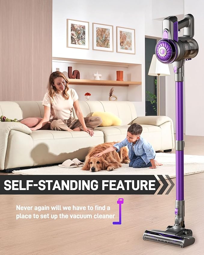 Cordless Vacuum Cleaner Stick Vac Cleaners for Home with Tangle-ResistantUp to 50 MinutesPowerful SuctionRechargeableLightweightHandheld Versatile for Carpet Hard Floor Pet Hair S2