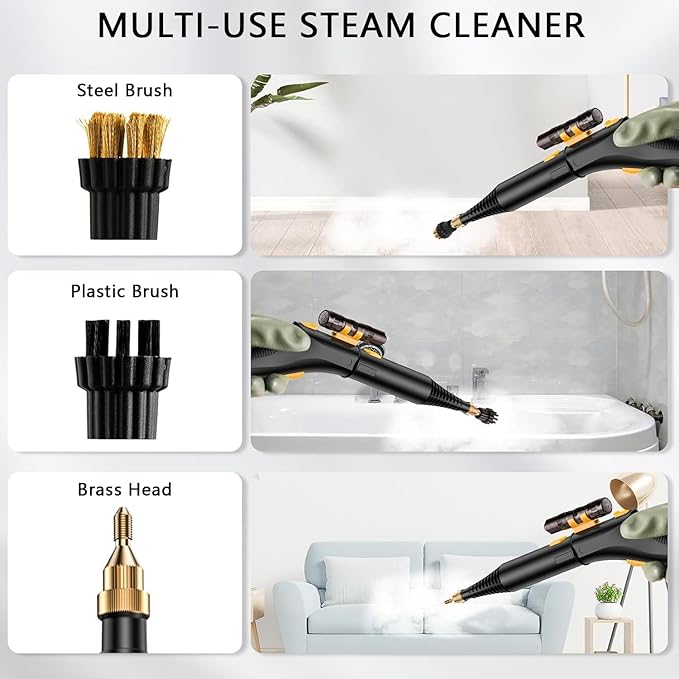 Handheld Steam Cleaner with 1000ml Tank 2500W High Pressure Steamer for Cleaning 3bar Portable Steam Cleaning