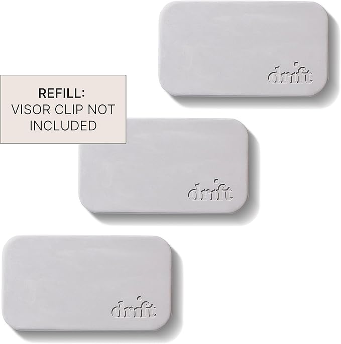 Drift Car Air Freshener - The Original Stone Air Freshener - Car Odor Eliminator - Long Lasting Scent - Metal Clip - Essential Oils - Clean Ingredients - Amber Scent 3 Pack Refill - NO CLIP INCLUDED