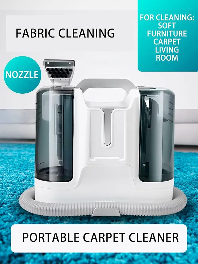 Steam Cleaner for CarAll Purpose Cleanerwith Six Nozzles450W Carpet Cleaner Machinefor Pet Stains Couch Rug