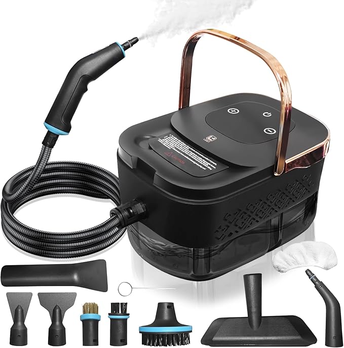Steam Cleaner Steamer for Cleaning 2500W Pressurized Steam Cleaner with 1.2L Water Tank and 12 Attachments Portable Steamer Cleaner for Home Car Kitchen Bathroom Furniture Tile Grout