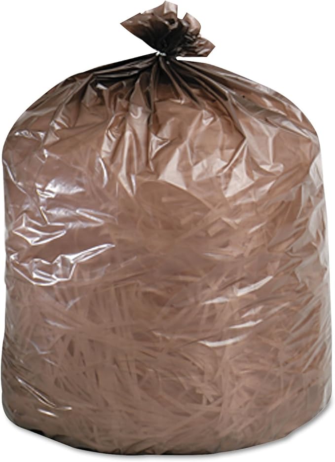 Stout G3036B80 Eco-Degradable Plastic Trash Bag 20-30gal .8mil 30 x 36 Brown 60/Box
