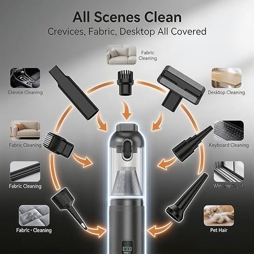 17000Pa Cordless Handheld Vacuum Cleaner AI Brushless Motor with HD Display One-Touch Dust Emptying Lightweight for Home &amp Car Cleaning Long Battery Life