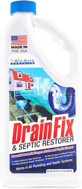 DrainFix &amp Septic Restorer – 32 oz Enzyme Septic Tank Treatment &amp Drainfield Restoration – Organic Drain Cleaner for Sewer Lines RV &amp Home Plumbing – Safe for Pipes &amp Septic Systems