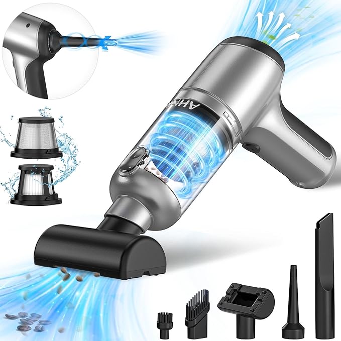 AHNR Handheld Car Vacuum Cleaner Cordless with Brushless Motor 20000PA High Power Vacuum Cleaner &amp Air Duster 3 in 1 Keyboard Portable Mini Hand Held Vacuums Cleaner for Car Home