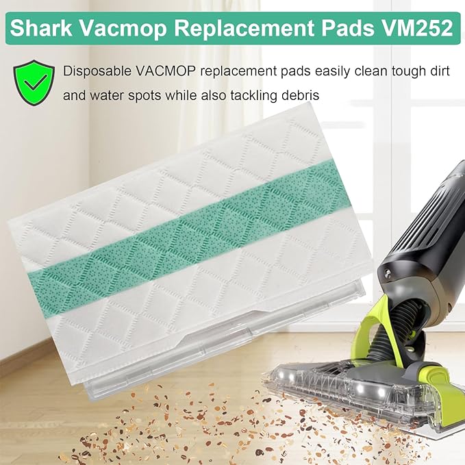 20 Pack Shark VACMOP Pro Replacement Mop Pad for Shark VACMOP Disposable Hard Floor Vacuum for VM252 VM251 VM250 VM200 VC205 QM250 VM190 VM200P12 VMP30 Disposable Replacement Pads