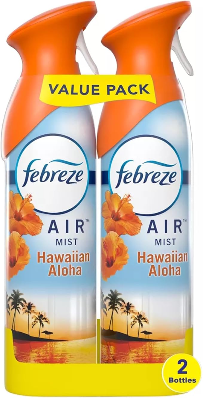 Febrezee Odor-Fighting Air Freshener Room Fresheners Air Effects Air Spray Air Freshener Mist 8.8 Ounce - 2 Count (Pack of 1) (Hawaiian Aloha)
