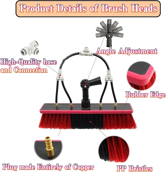 36ft Water Fed Telescopic Window Cleaning Pole Kit for Trucks Boats Cars Extendable Brush Hose Fed Solar Panel &amp Conservatory Equipment