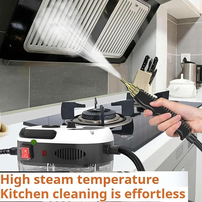 Portable Cleaning Steam Machine 2500W Handheld Steam Cleaner with 1200ML Water Tank 6 Wind Speed Adjustment and 105℃ High Temperature Steam 15 Seconds Quick Heating for Kitchen Furniture