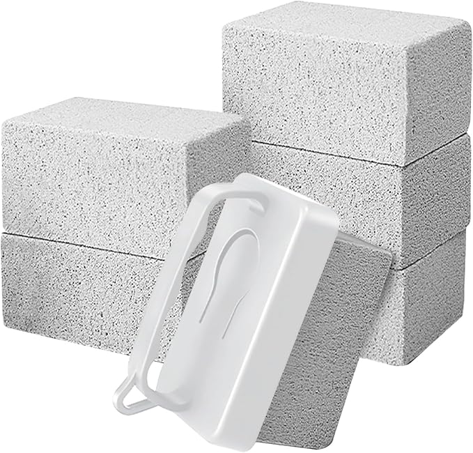 7 Pcs Pool and Tile Pumice Cleaning Kit Includes Handle &amp 6 Stones for Stubborn Stain Removal On Grout Concrete and Spa Surfaces