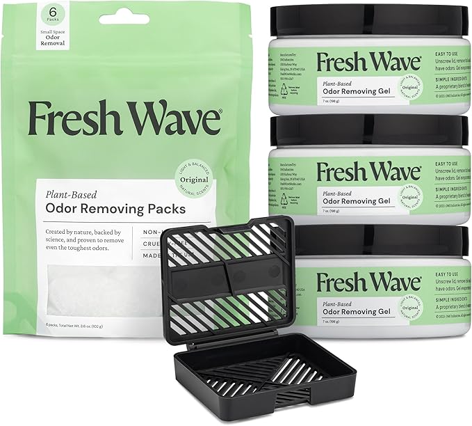 Fresh Wave Odor Removing Gel + Packs Bundle: (3) 7 oz. Gels + (1) Packs + Pod Combo