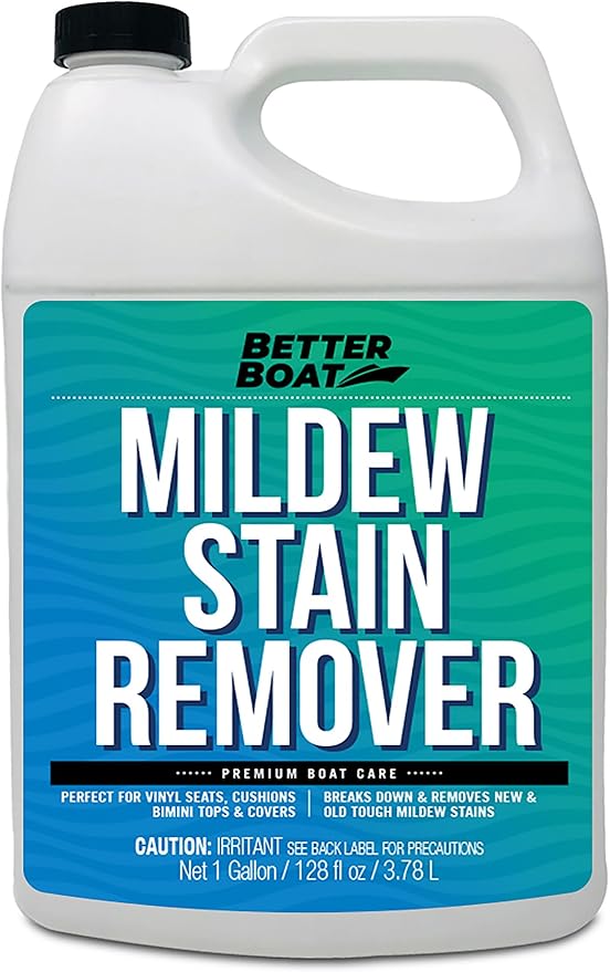 Better Boat Mold and Mildew Stain Remover 1 Gallon for Fabric Vinyl Tile Grout Removes Mold Stains on Boat Seats Bathroom Shower Patio Furniture Carpet Canvas