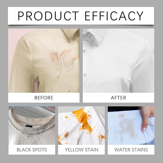 Liquid Stain RemoverStubborn Stain Cleaning Liquid Multi-Fabric Cleaner Oil and Grease Stain Remover for Clothes Fresh Clean Cleaning Food Grease Coffee Off Laundry Underwear Fabric (2PCS)