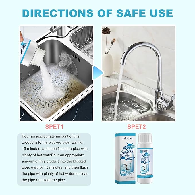 Professional Drain Cleaner - Unclog Kitchen Sink Toilet Bathroom Drain Remove Odor Safe for Pipes(30PCS)
