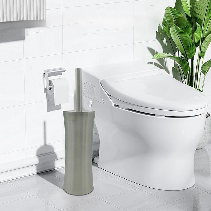 Vince Camuto Toilet Bowl Brush with Holder Durable Bathroom Cleaning Tool Modern Design for Easy Toilet Maintenance Bathroom Cleaner Brush for Efficient Cleaning and Hygiene