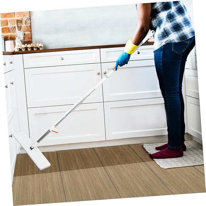 VALICLUD 36cm Multifunctional Flat Mop Set Self-Washing 3-Piece Wet and Dry Mop for Household Use with Microfiber Pads for Wood and Tile Floors