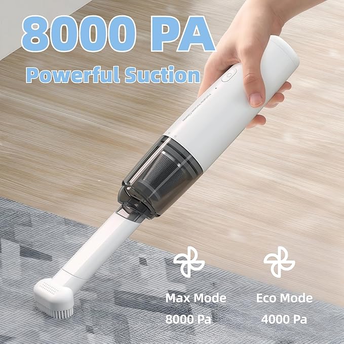 Portable Car Vacuum Cleaner Cordless Handheld Vacuum Lightweight Mini Vacuum for Car and Home with Washable HEPA Filter Rechargeable