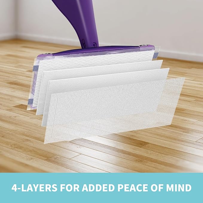 AIR U+ Disposable Mop Pad Refills for Swiffer Wet Jet Mops Thickned and Absorbent Wet Pads Refill 48 Count