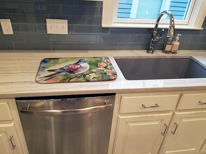 Caroline's Treasures DAC3261DDM Pigeon Dish Drying Mat Absorbent Dish Drying Mat Pad for Kitchen Counter Dish Drainer Mat for Countertop 14 x 21 Multicolor