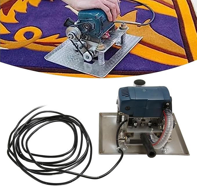 500w Electric Carpet Trimmer Flat Rug Shearing Machine 15000rpm with Adjustable Depth 3-Inch Blade - Portable Carpet Cutter Low Noise Vibration for Household Tufted Handmade Rugs