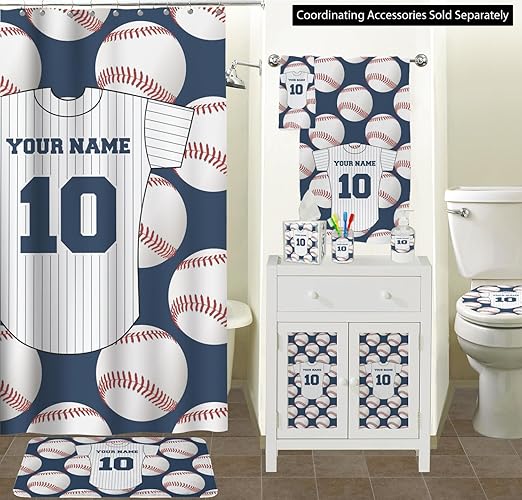 Personalized Baseball Jersey Waste Basket - Double Sided (Black)