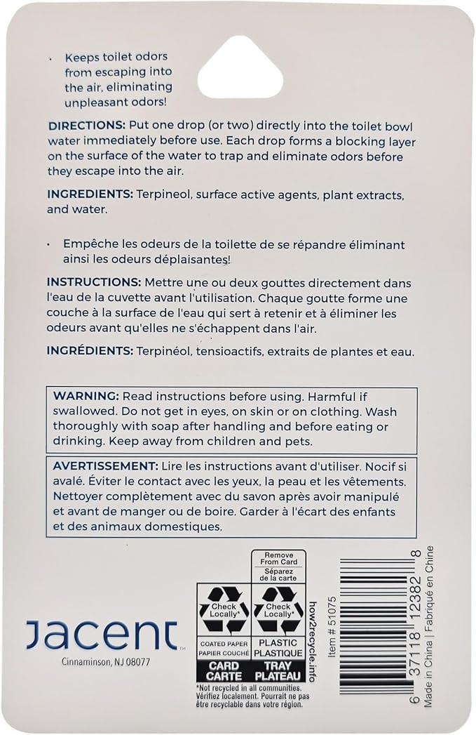 Jacent Fresh Flush Fresh Drop Toilet Drops Odor Eliminating Drops For Toilets Forest Fresh Scent Toilet Freshening Drops For Odors Compact Easy To Carry 0.67 Oz Bottle
