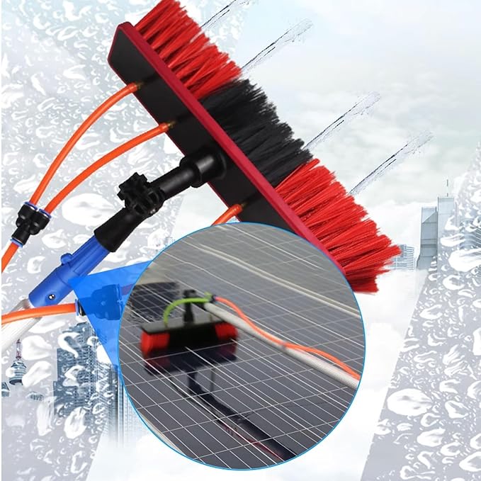 Window Washing Kit with Extension Pole Water Fed Pole Extendable Window Cleaner Adjustable Brush Head Multifunctional Cleaning Brush for Solar Panel Window Glass (Color : Brush head-50cm Size