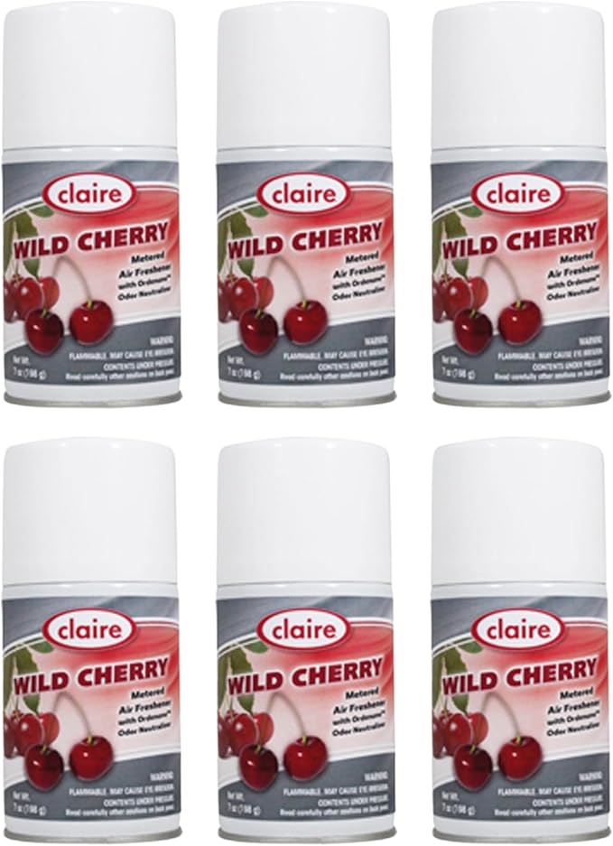 Claire CL107 Wild Cherry Metered Air Freshener 7 Oz. Net Wt. (5 Pack)