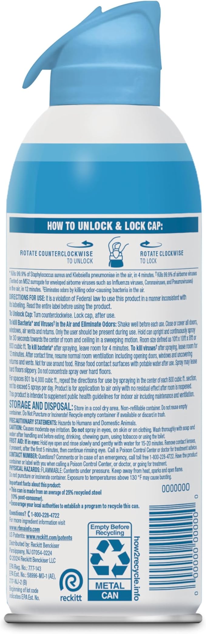 Lysol Air Sanitizer Spray with Bacterial Odor Eliminator for Home &amp Office Sanitizing Air Spray Air Freshener Alternative Cotton Blossom Scent 10 oz (Pack of 3)