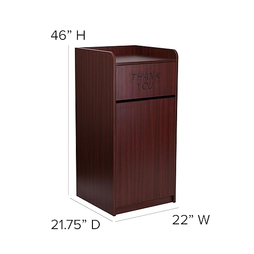 EMMA + OLIVER Wood Tray Top Receptacle in Mahogany
