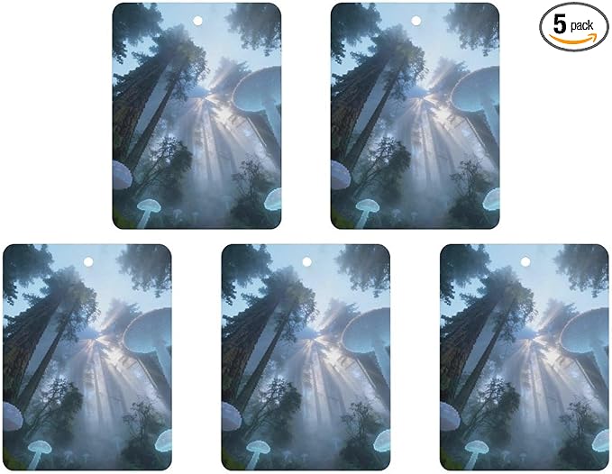 5PCS Car Air Freshener Hanging Personalized Double Sided Tropical Rainforest Car Fresheners Long Lasting New Cars Scents Cute Automotive Freshies for Closets Drawers (tea)