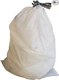 PlasticMill Drawstring Trash Bags - White Garbage Bags - Plastic Trash Bags - Kitchen Bathroom Office Garbage Bags Trash Can Liners - 8-Gallon Small Trash Bags 0.7 Mil 22x22 (50-Count)